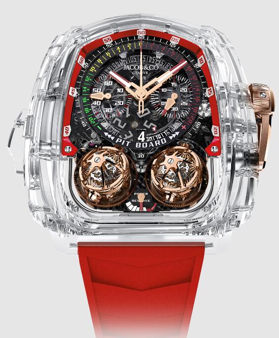 Review Jacob & Co TWIN TURBO FURIOUS SAPPHIRE CRYSTAL RED TT220.80.AA.AA.A Replica watch